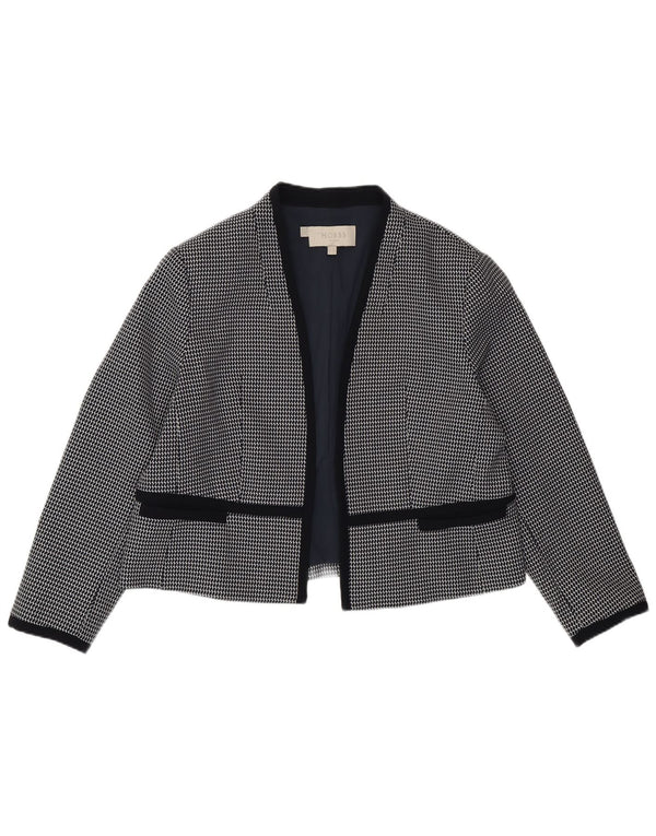 Hobbs Chaqueta tipo blazer abierta para mujer UK 18 XL Poliéster geométrico azul marino
