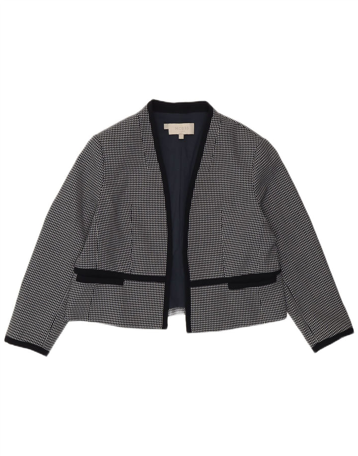 Hobbs Chaqueta tipo blazer abierta para mujer UK 18 XL Poliéster geométrico azul marino