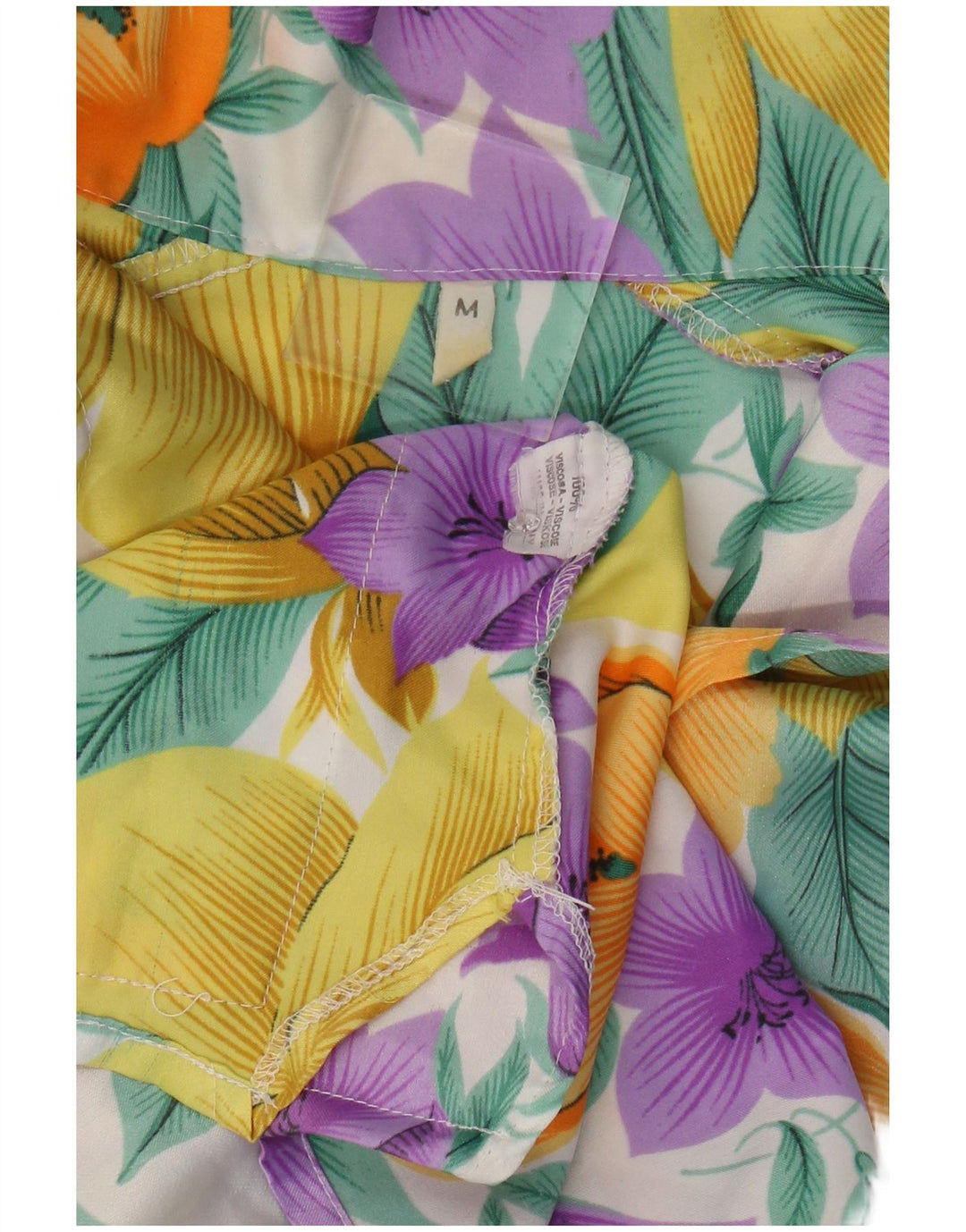 Vintage mujer camisa blusa Reino Unido 14 medio multicolor floral viscosa