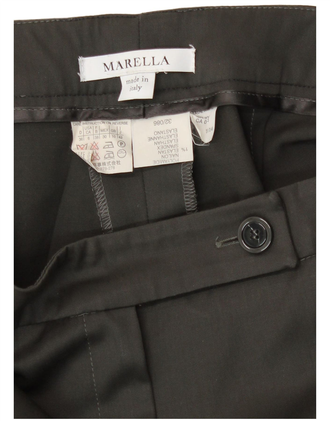 Marella Traje de 2 piezas con 2 botones para mujer UK 10 Small W27 L30 Lana marrón