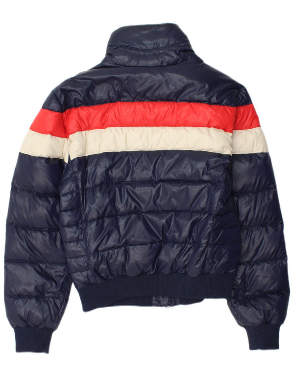 Crust Chaqueta Bomber Acolchada Para Hombre UK 38 Medium Azul Marino Colorblock