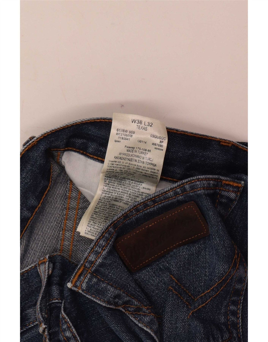 Wrangler Vaqueros rectos Texas para hombre W38 L32 Algodón azul