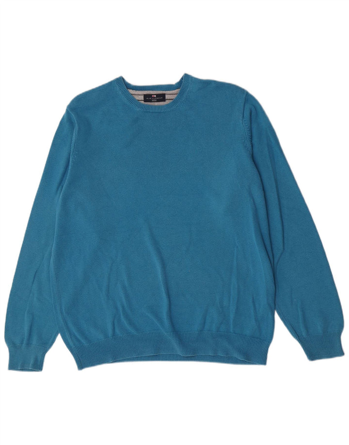 Marks & Spencer Suéter Azul Harbor con Cuello Redondo para Hombre XL Algodón