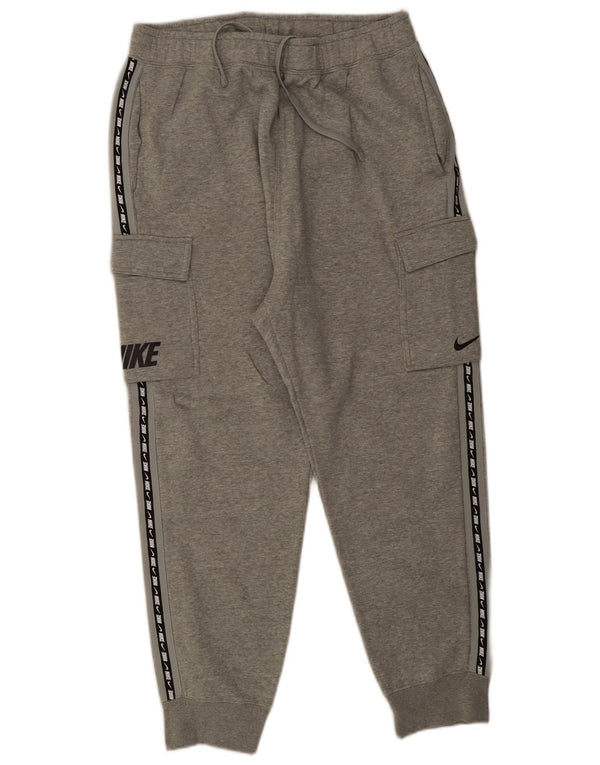 Nike Mens Graphic Cargo Tracksuit Trousers Joggers Large Grey Flecked