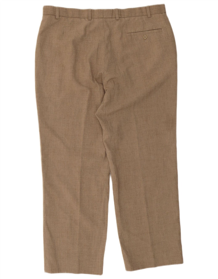 Marks & Spencer Pantalón de traje recto para hombre W38 L27 Poliéster beige