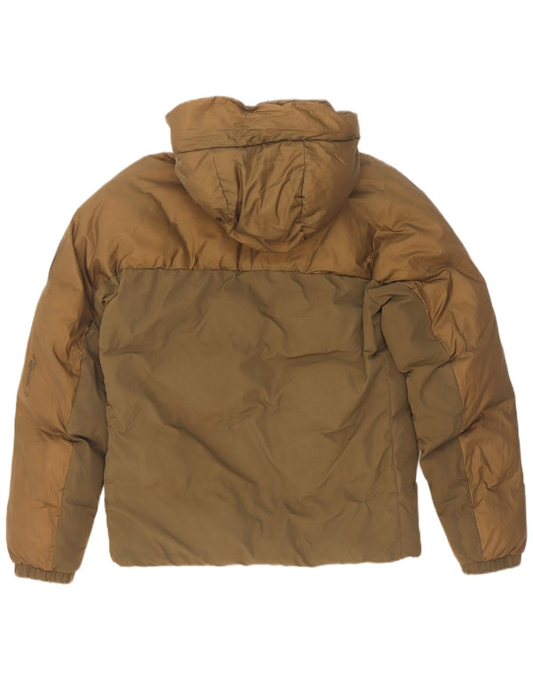 Timberland Chaqueta acolchada con capucha para hombre UK 36 Small Khaki Colourblock Nylon