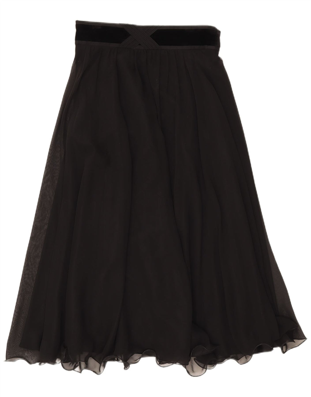 Hermann Lange Falda acampanada para mujer IT 42 Mediana W30 Poliéster negro