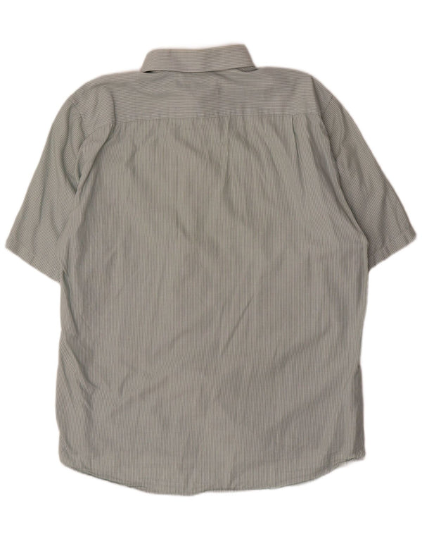 Dkny Camisa Slim Fit De Manga Corta Para Hombre XL Algodón A Rayas Verdes