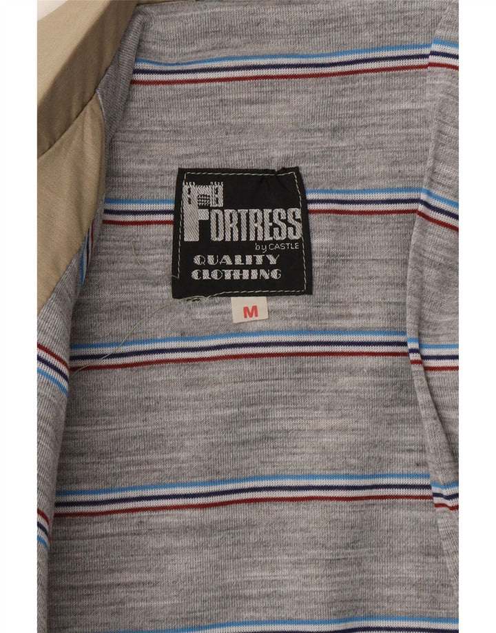 VINTAGE Chaqueta Bomber para Hombre Reino Unido 38 Beige Medio