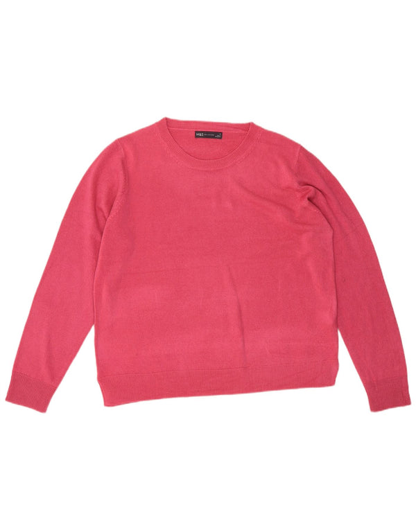Marks & Spencer Jersey con Cuello Barco para Mujer UK 40 XL Acrílico Rosa