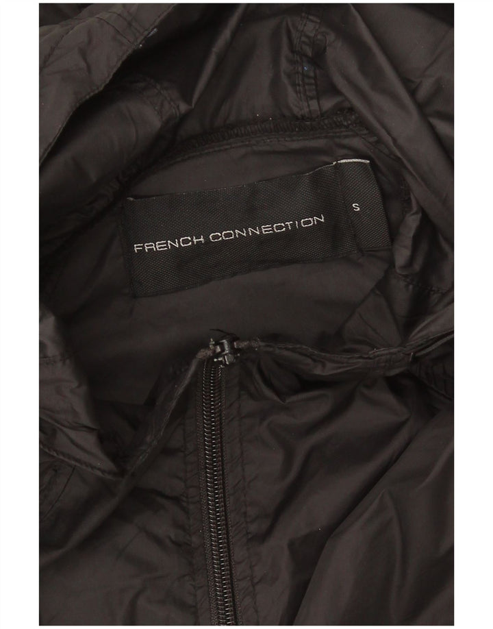 French Connection Chaqueta impermeable con capucha para hombre UK 36 Small Negro