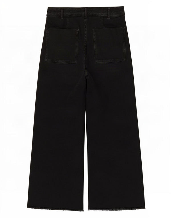 Zara Jeans The Marine de cintura alta y pierna ancha para mujer EU 38 Small W28 L27 Negro