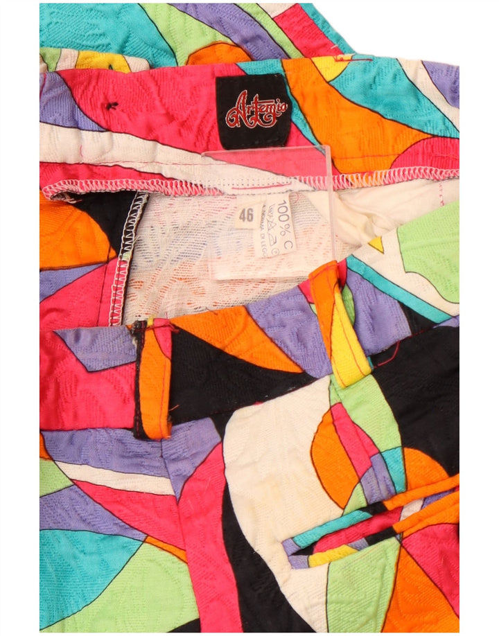 VINTAGE Pantalones chinos de cintura alta para mujer IT 46 Grande W30 L28 Multicolor