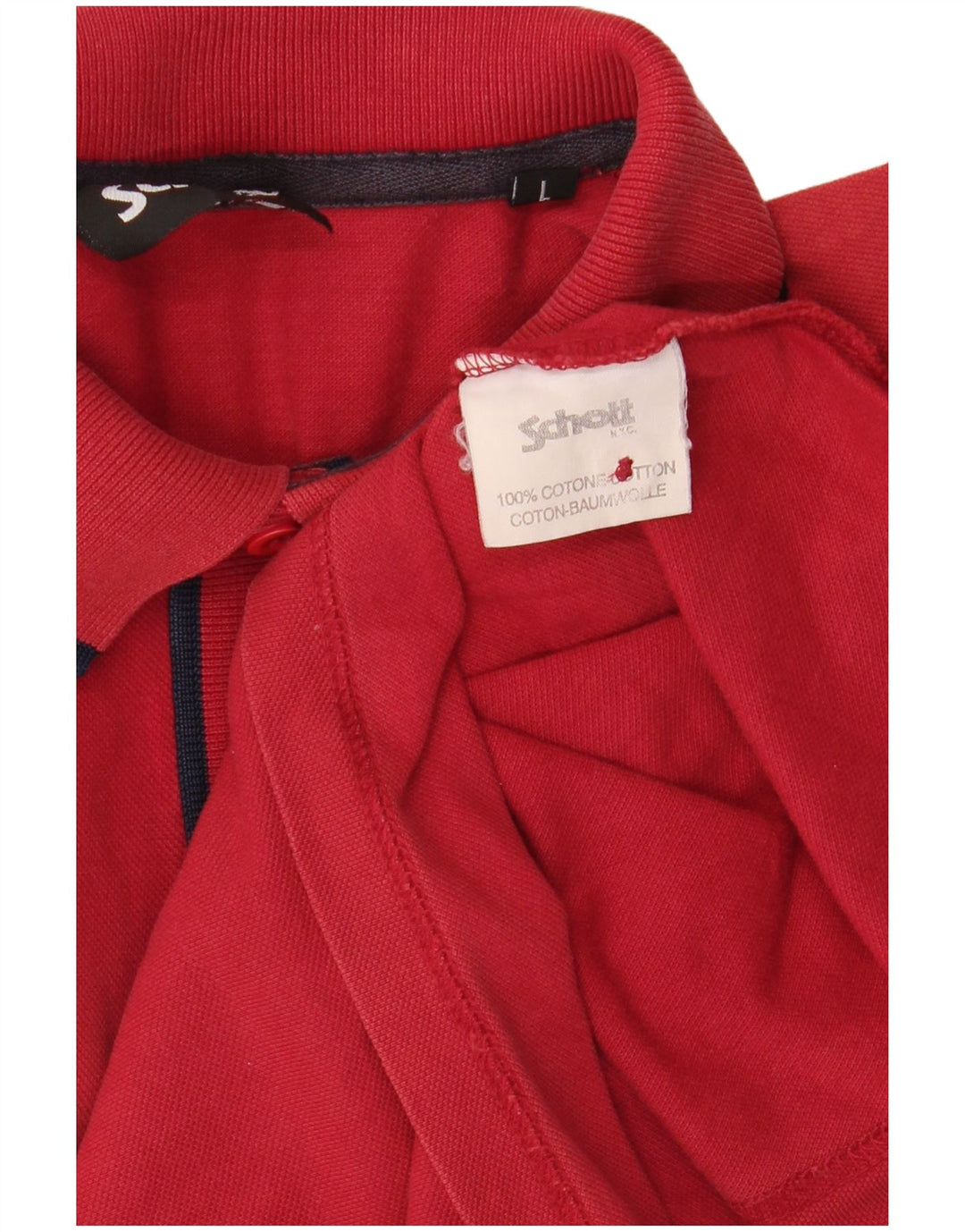 SCHOTT Polo para hombre grande rojo algodón