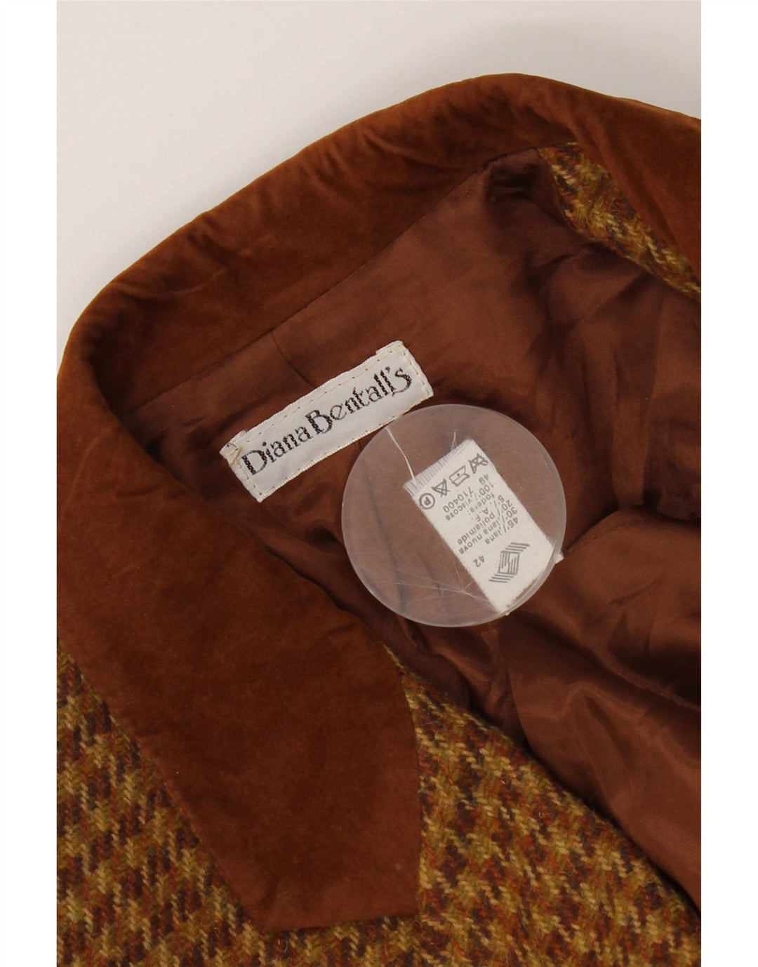 Chaqueta tipo blazer para mujer de Diana Bentall IT 42 Pata de gallo marrón medio