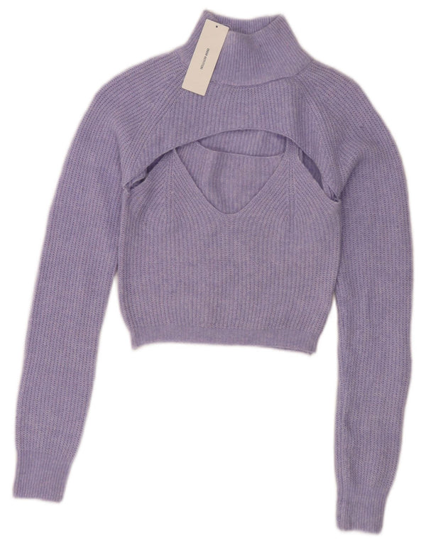 Urban Outfitters Suéter corto con cuello de tortuga para mujer UK 40 Azul medio