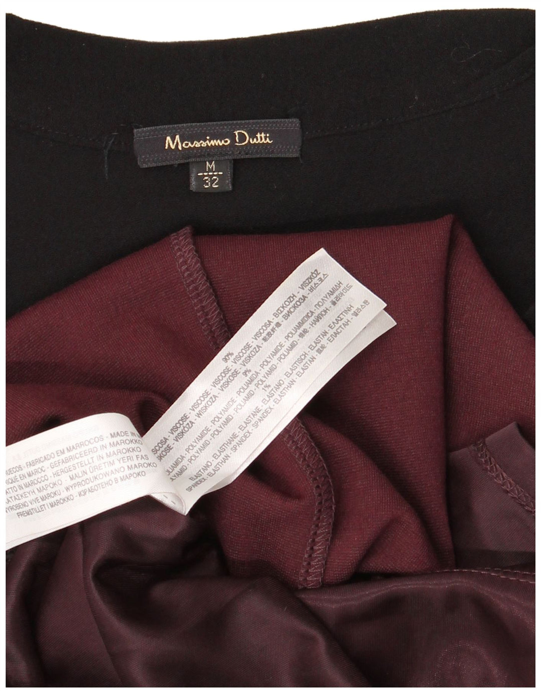 MASSIMO DUTTI Vestido acampanado para mujer UK 40 Mediano Negro Colorblock