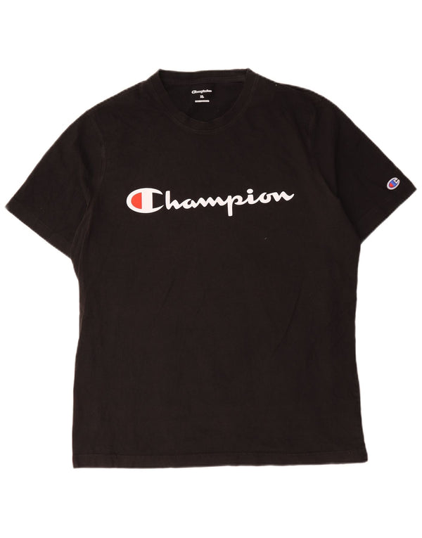 Champion Camiseta gráfica para hombre Top XL Algodón negro
