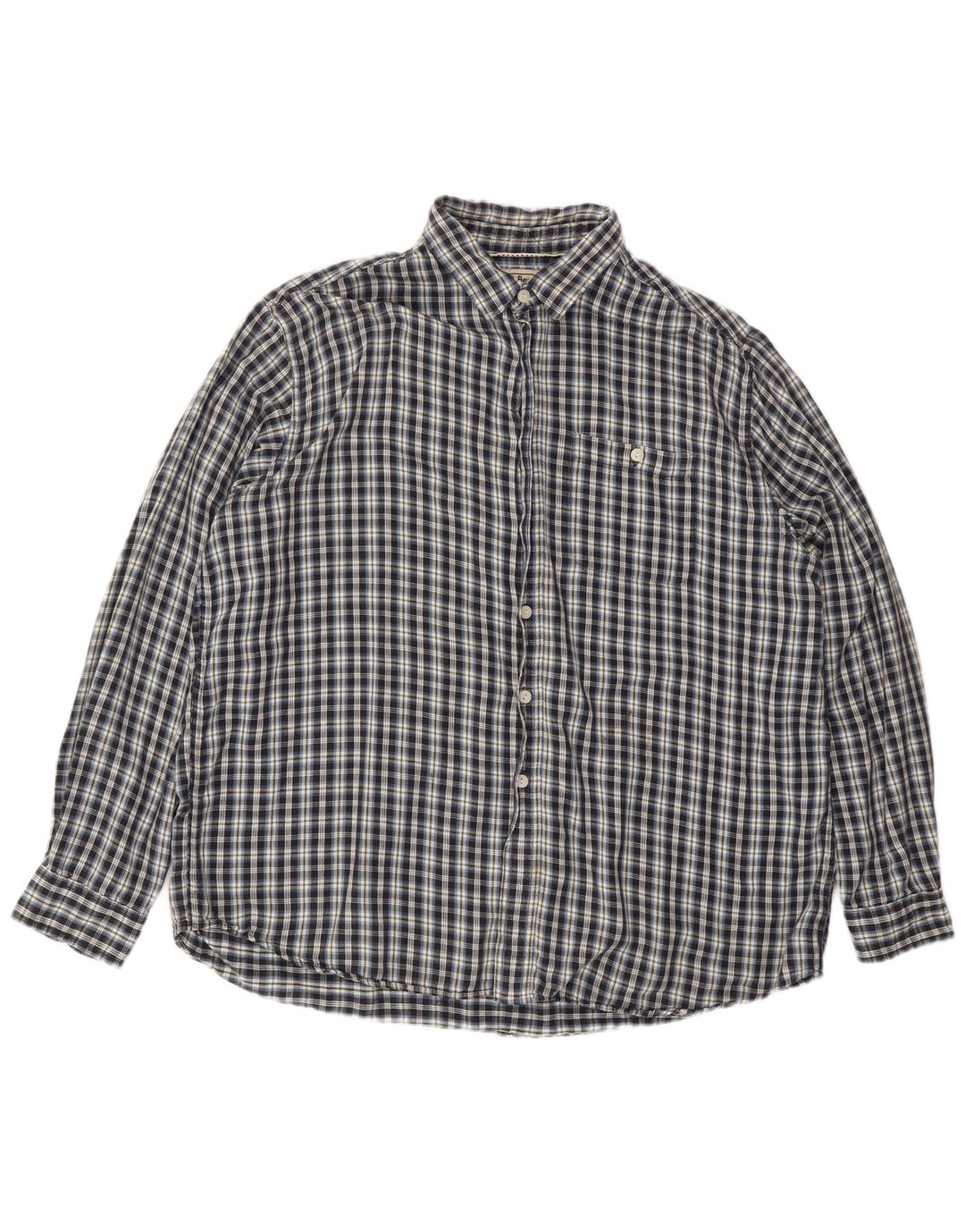 L.L.BEAN Camisa de franela para hombre XL Algodón a cuadros azul marino