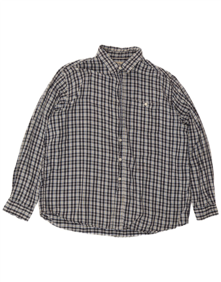 L.L.BEAN Camisa de franela para hombre XL Algodón a cuadros azul marino