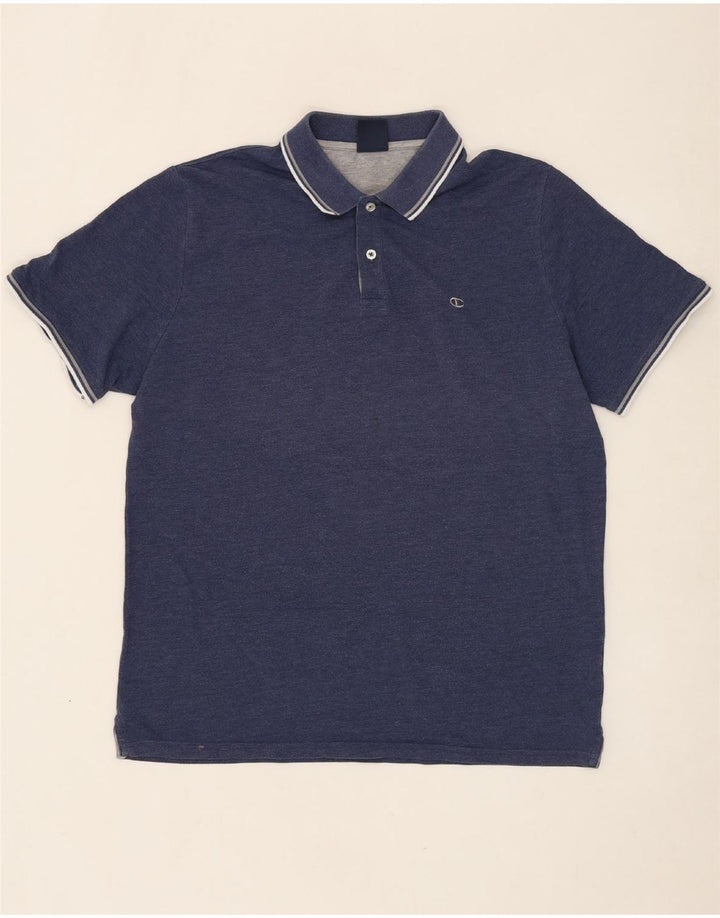 CHAMPION Mens Polo Shirt 2XL Navy Blue Cotton Vintage Champion and Second-Hand Champion from Messina Hembry 