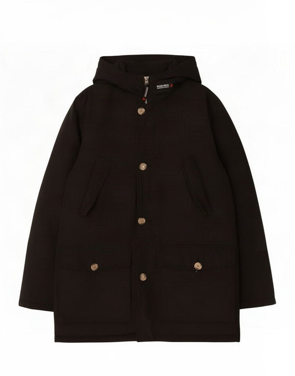 Woolrich Abrigo acolchado con capucha para niño 15-16 años Algodón negro