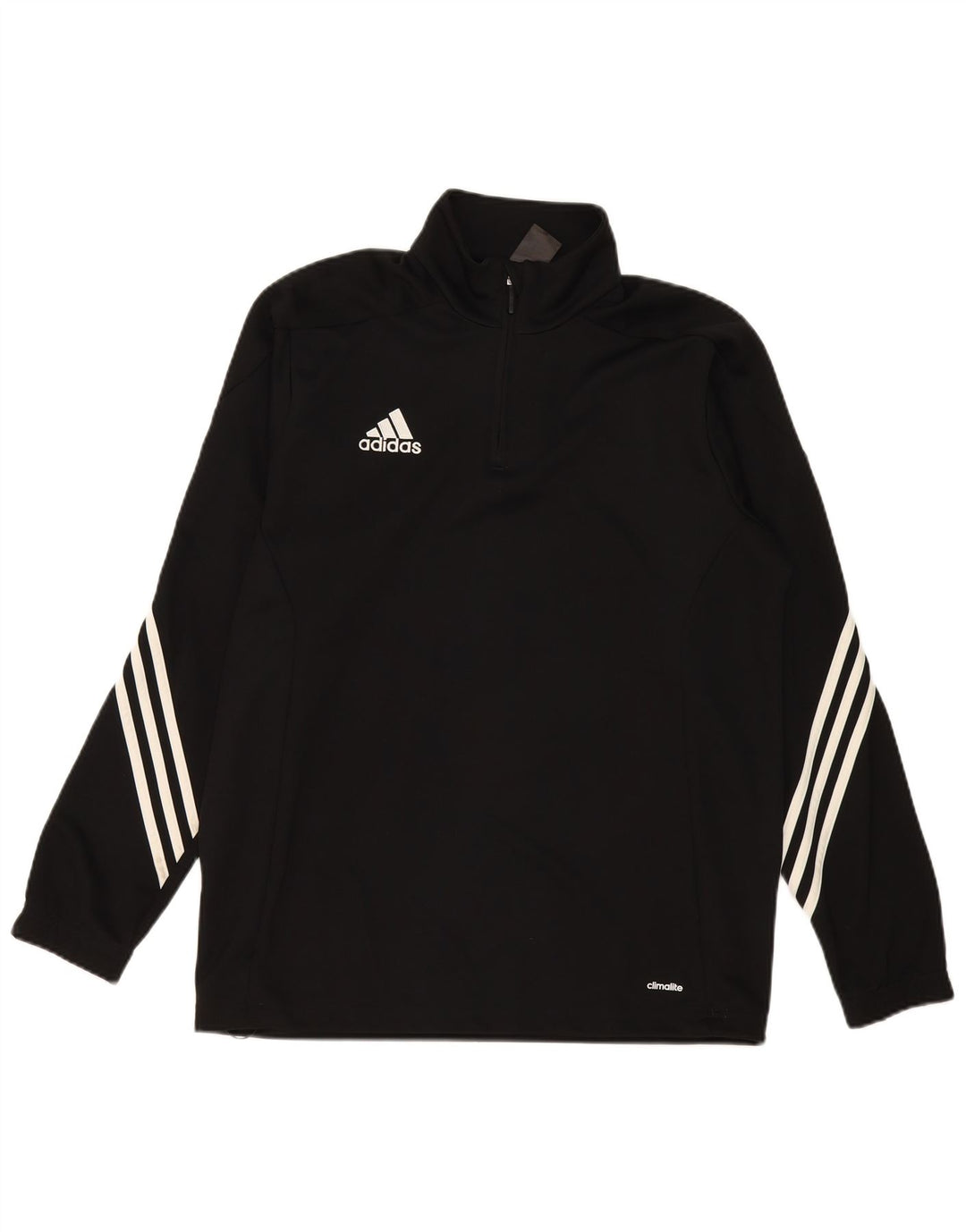 Adidas Mens Climalite Zip Neck Jersey Chándal Top Grande Negro Poliéster