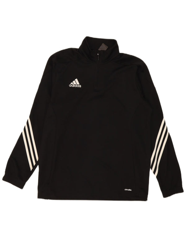 Adidas Mens Climalite Zip Neck Jersey Chándal Top Grande Negro Poliéster