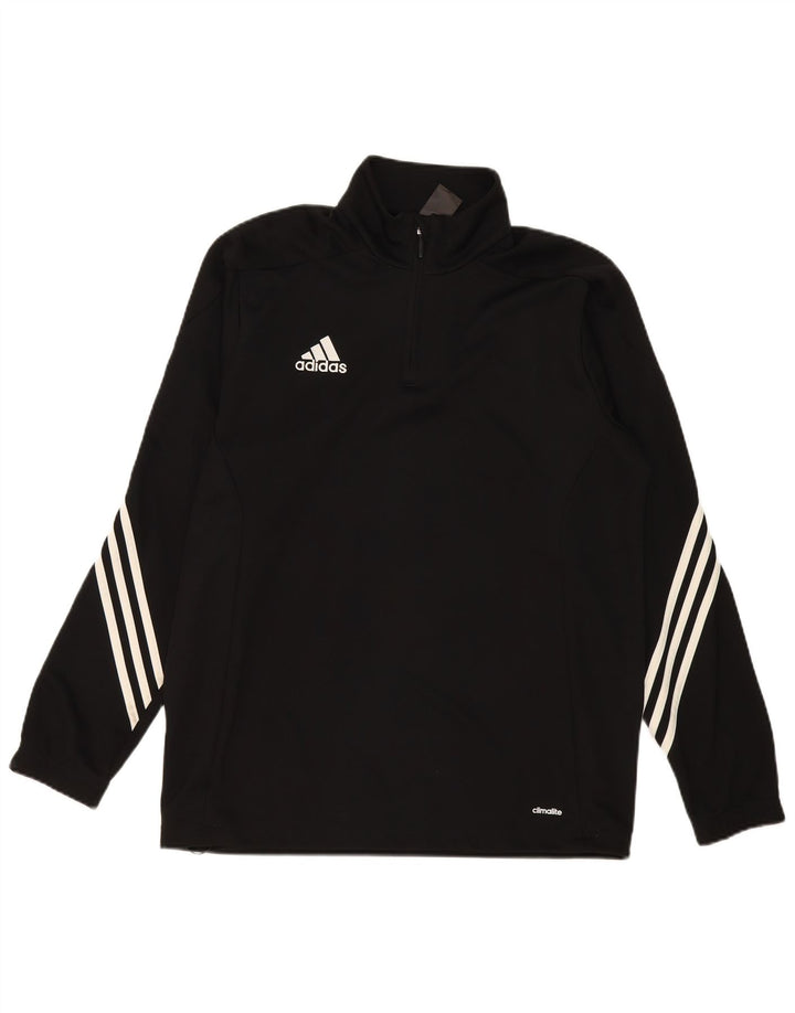 Adidas Mens Climalite Zip Neck Jersey Chándal Top Grande Negro Poliéster