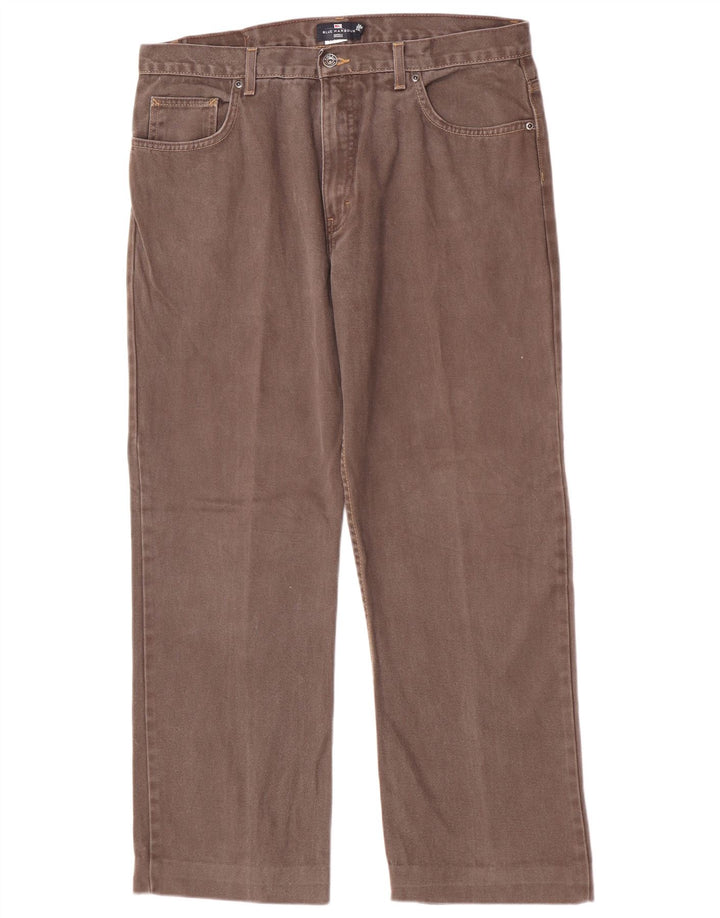 Marks & Spencer Vaqueros rectos azules Harbor para hombre W36 L28 Algodón marrón