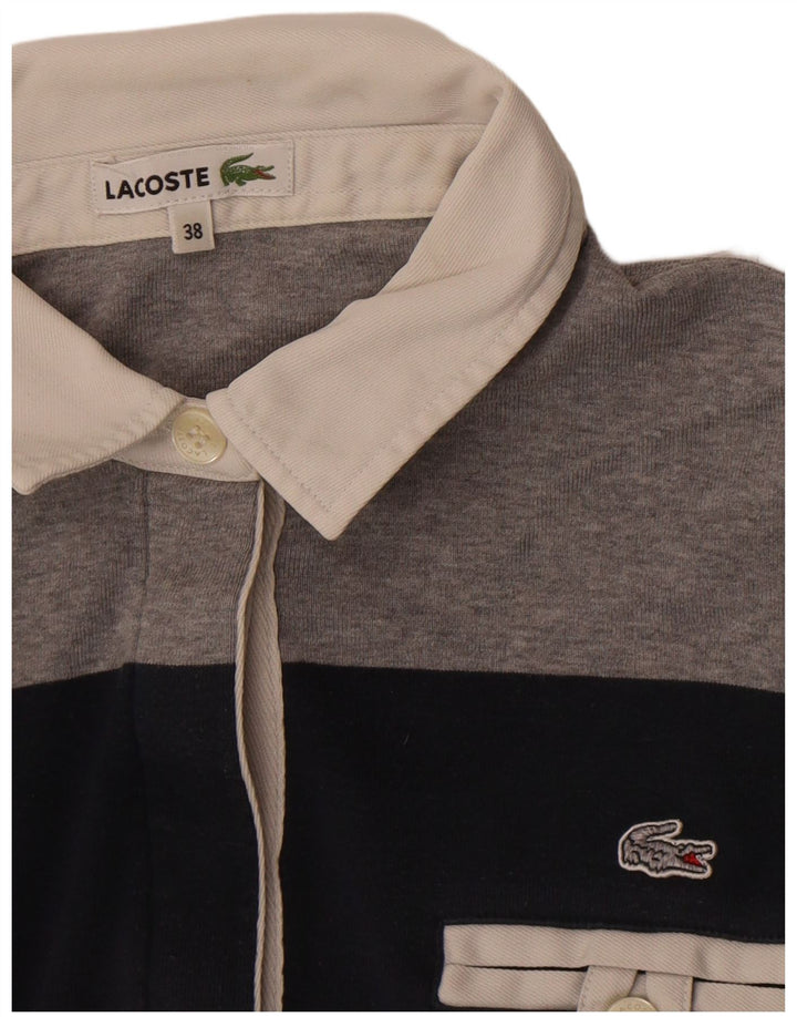 Lacoste Polo De Rugby Para Mujer Talla 38 Mediana Azul Marino A Rayas