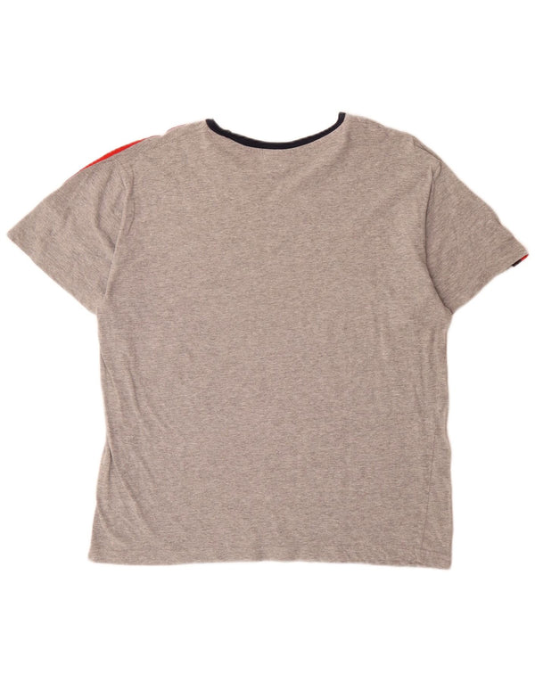 Lotto Camiseta Hombre Top XL Gris Colorblock Algodón