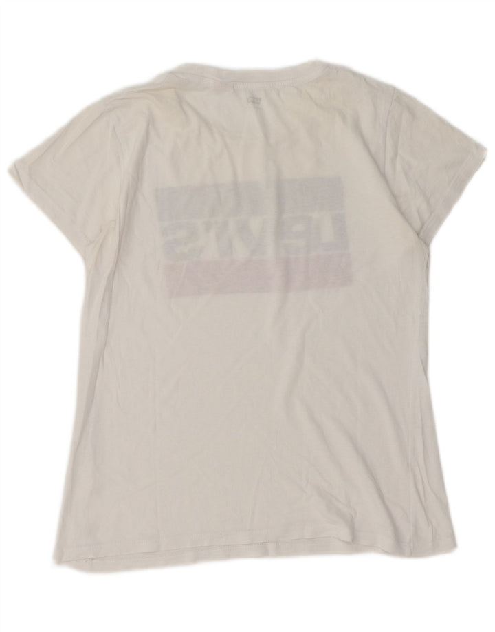 LEVI'S Camiseta gráfica para mujer Top UK 10 Small White