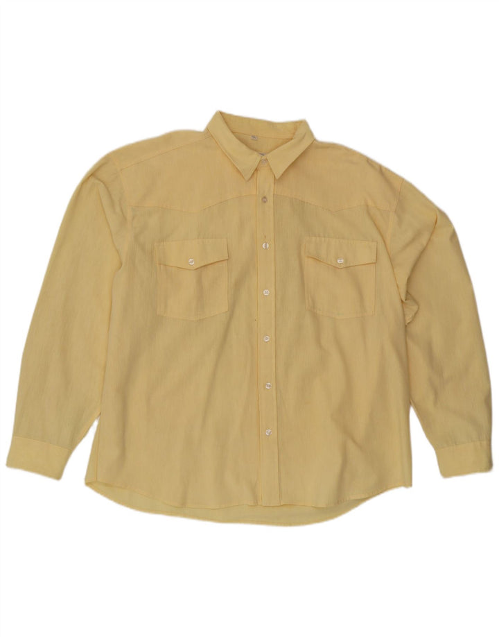 ARIZONA JEANS Camisa Hombre Talla 45/46 XL Amarillo Algodón