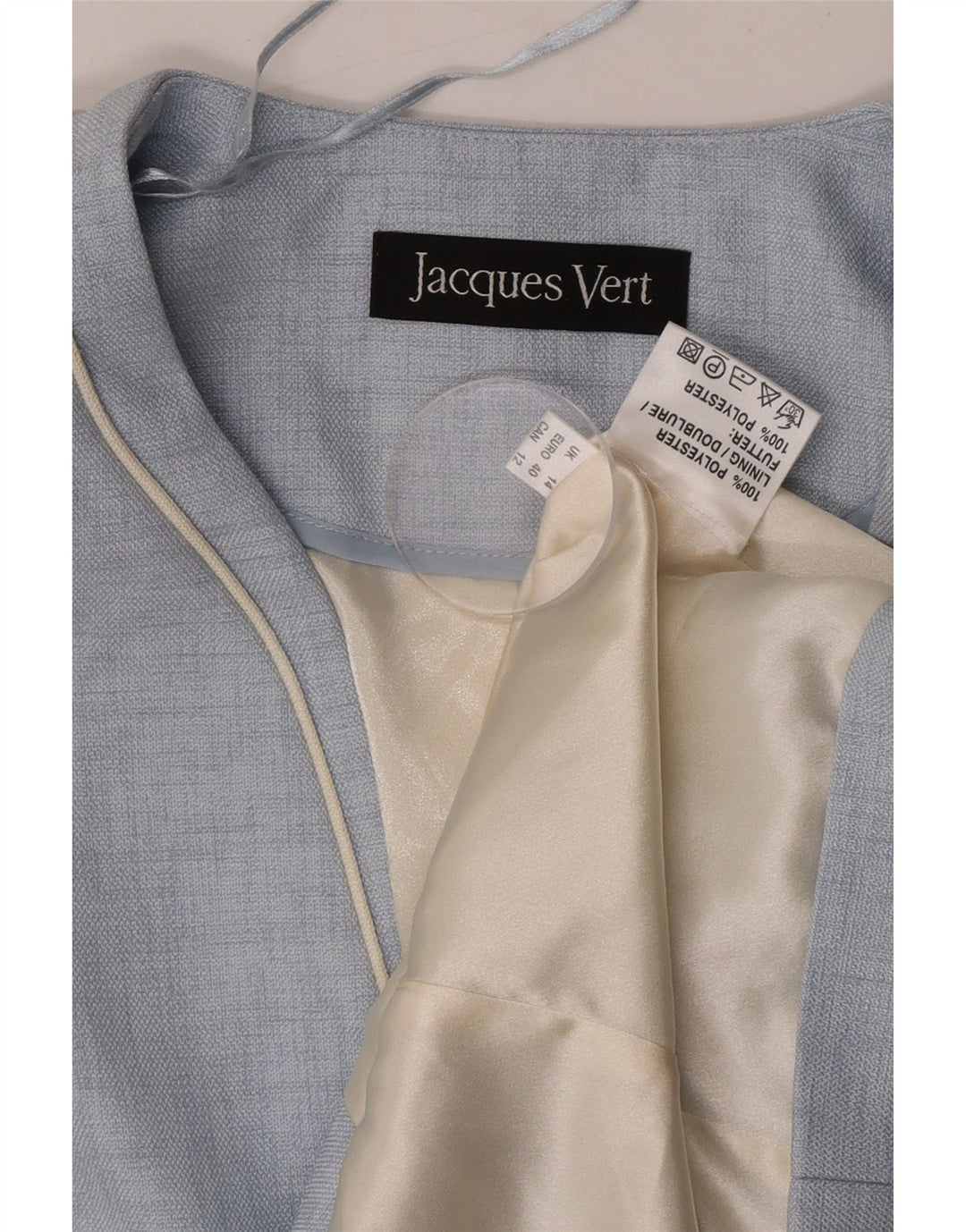 Jacques Vert Chaqueta Blazer de Manga Corta con 1 botón para Mujer UK 44 Grande Azul