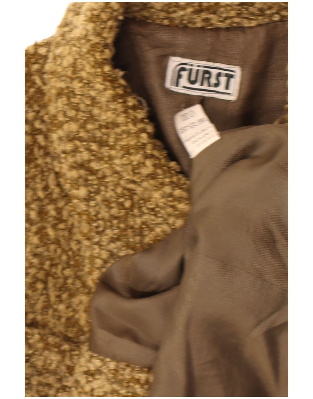 Vintage mujer 4 botones Blazer chaqueta Reino Unido 14 medio caqui moteado acrílico