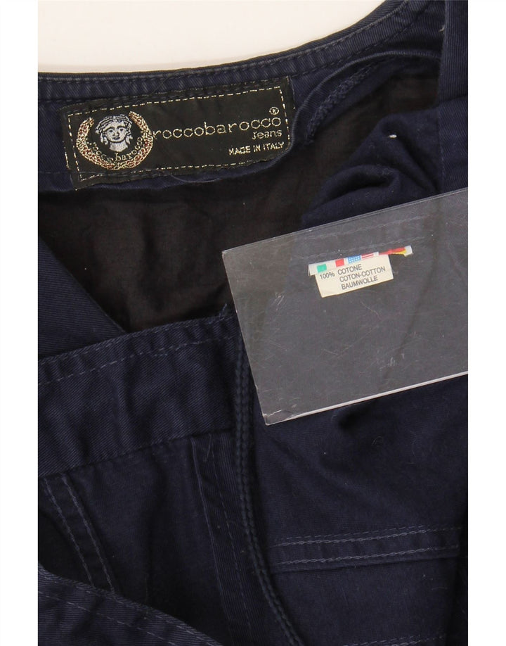 Roccobarocco Chaqueta Bolero Corta de Manga Corta para Mujer UK 44 Medium Azul Marino