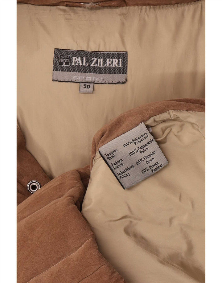 Pal Zileri Chaqueta acolchada con capucha para hombre IT 50 Large Marrón Poliéster