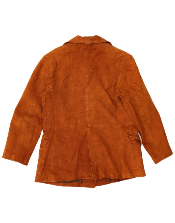 Vintage mujer ante chaqueta Reino Unido 16 marrón grande