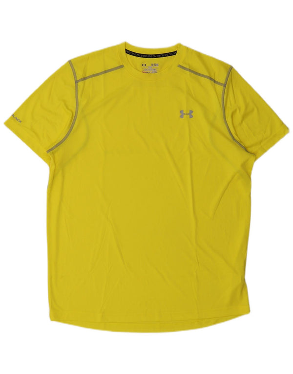 Camiseta Under Armour Heat Gear para hombre Top XL Poliéster amarillo