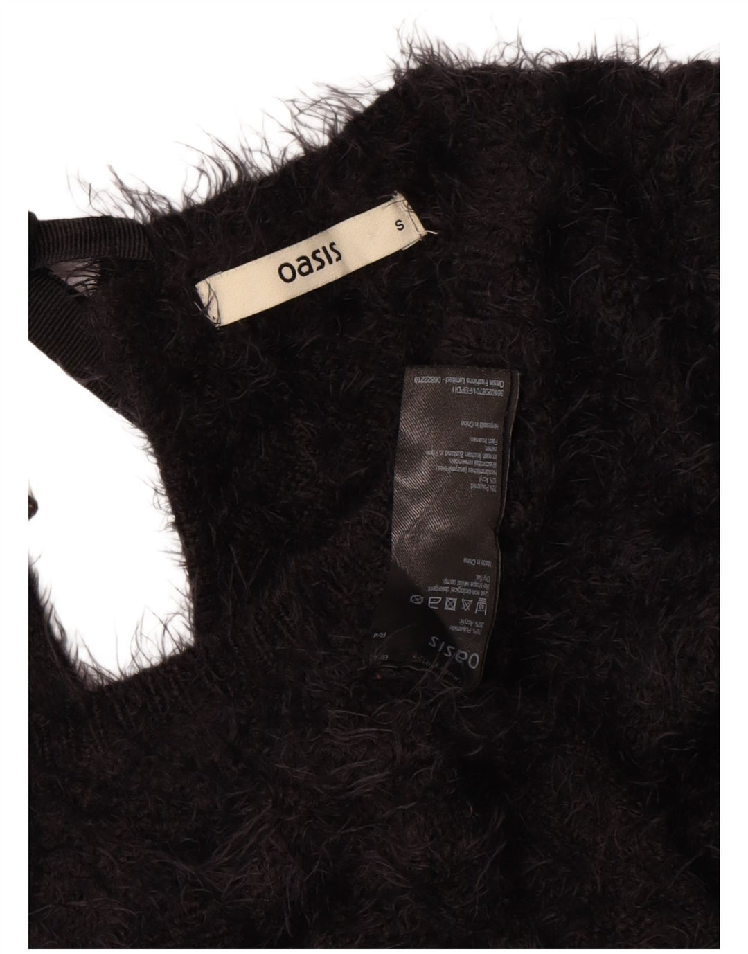 Oasis - Jersey con cuello barco para mujer, talla 40, talla pequeña, poliamida negra