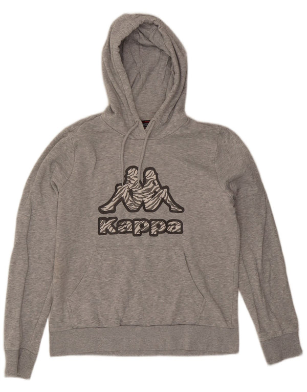 Kappa Sudadera con capucha gráfica para mujer UK 40 XL Algodón moteado gris