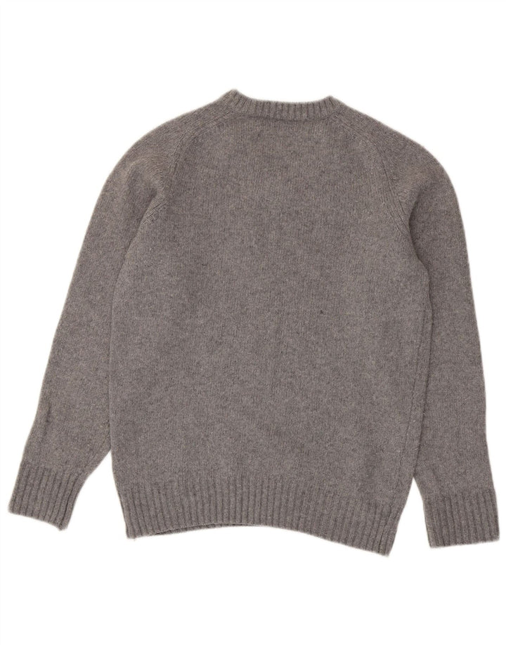 Zara Hombre Jersey Cuello Pico Lana Gris Medio