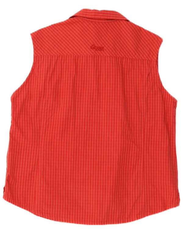 Camisa Sin Mangas Mujer Iguana IT 44 Medium Rojo Cuadros Algodón