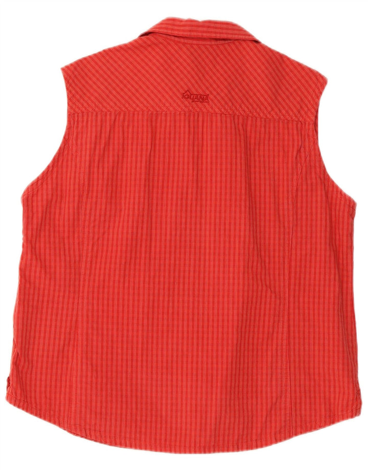 Camisa Sin Mangas Mujer Iguana IT 44 Medium Rojo Cuadros Algodón
