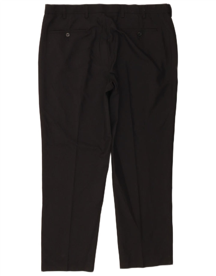 Marks & Spencer Pantalón chino de corte regular para hombre W38 L29 Poliéster negro
