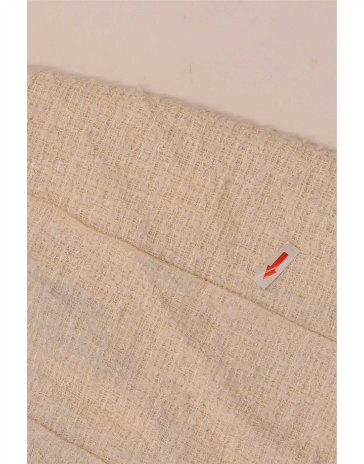 Zara Minifalda Mujer XS W24 Poliéster Blanco Roto