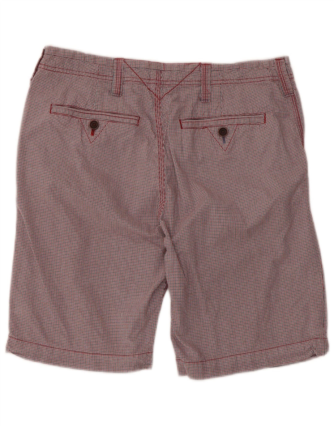 WHITE STUFF Pantalones cortos chinos para hombre W34 Algodón a cuadros rojo grande