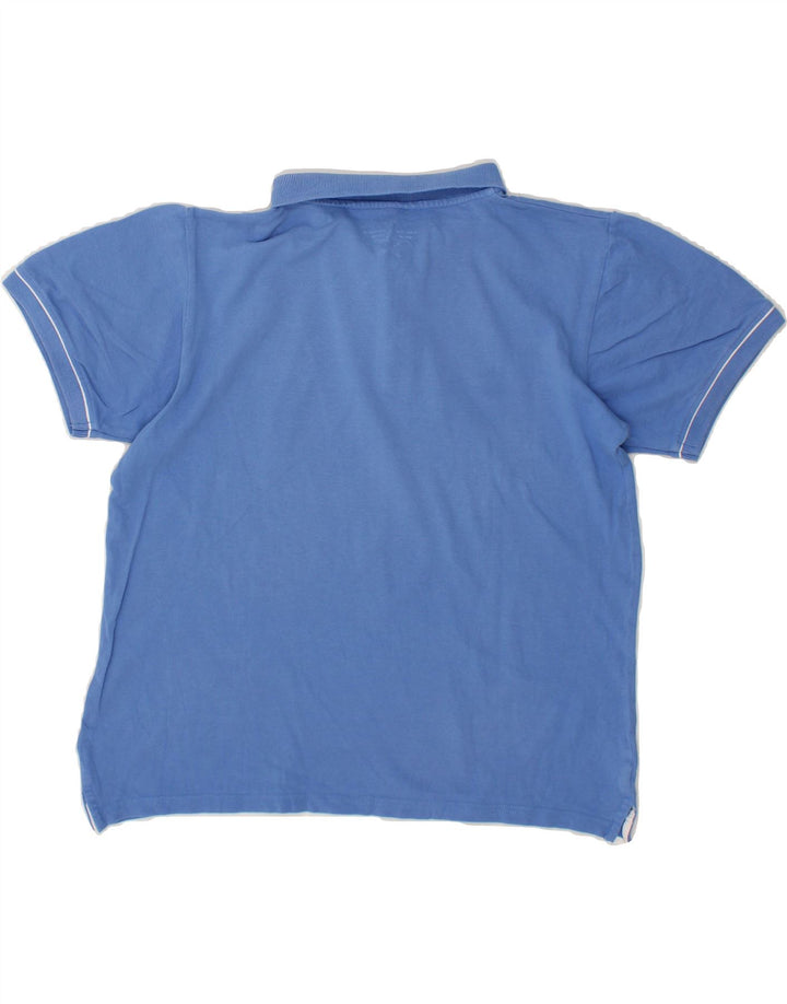 AVIREX Womens Graphic Polo Shirt UK 16 Large Blue Vintage Avirex and Second-Hand Avirex from Messina Hembry 