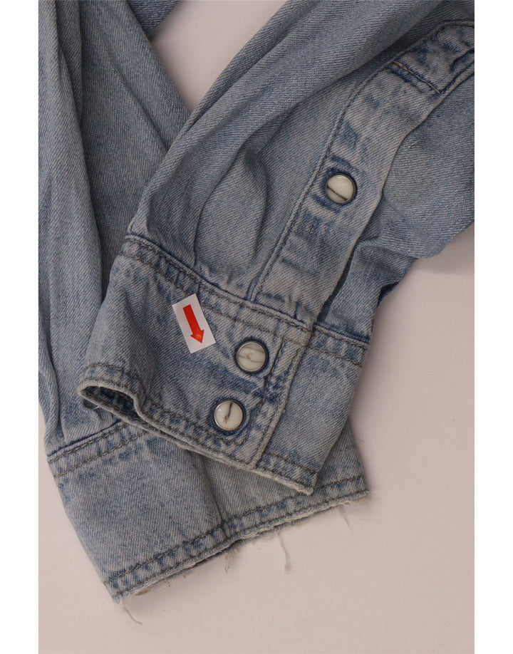 WRANGLER Camisa vaquera para hombre de algodón azul grande